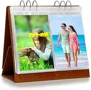 120 Pockets Photo Album Double-Side Displaying 4x6 Pictures on Stand - Vertical Family Photo Album Desktop Display