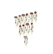 WHOLESALE 11PC 925 SOLID STERLING SILVER PINK TOURMALINE RING LOT V849