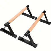 NNETM 1 Pair Push-up Parallettes Bars(Black Beech Wood)