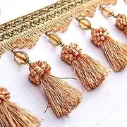 Fringe Trim，Curtain Tassels， 3 Yards Tassel Beaded Fringe for Curtain Table Decoration DIY Crafts Sewing Trim Home Room Decor Upholstery Accessory(Orange)