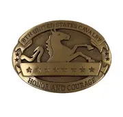 US Army 8th Cavalry Regiment, Honor & Courage Solid Brass Military Belt Buckle