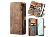 For Samsung Galaxy S20 Ultra, Wallet PU Leather Separable Flip Cover, Brown