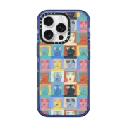 iPhone 16 Pro Impact Case MagSafe Compatible Floral Faces Pattern
