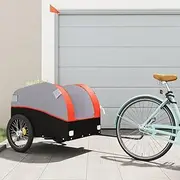 Bike Trailer Black and Orange 45 kg Iron,Bicycle Trailers 8.85KG-94131