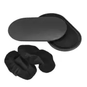 Exercise Core Sliders Oval Glider Discs with Feet Cover Dual Sided Black