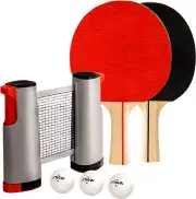 All-In-One Retractable Ping Pong Net Set - Includes 2 Ping Pong Paddles - 3 1-St