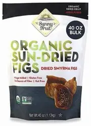 ORGANIC Dried Smyrna Figs - 40oz Bulk Bag | Tender & Juicy - NO Added Sugars