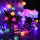 LED太陽能燈串200球奶泡戶外花園景觀庭院露營圣誕節日裝飾小彩燈