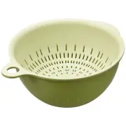 Kitchen Strainer Colander Bowl Set Large Double Layer Drain Basin Basket Green