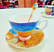 Van Gogh Crows China cup and saucer with matching spoon