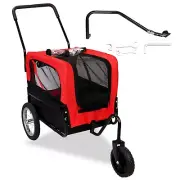 New 2-in-1 Pet Bike Trailer & Stroller - 44LBS for Small Dogs, Bike Carrier