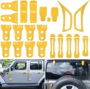 22pcs Yellow Full Set Exterior Decor Trim Kit For 2018-2022 Jeep Wrangler JL JLU (for: Jeep)