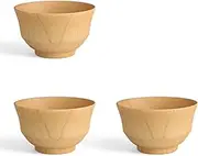 J-Kitchens Miso Soup Bowl, Wooden, Wood Color, Natural Bowl, Set of 3, 4.9 x 3.0 inches (12.5 x 7.5 cm)