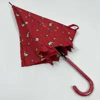 在飛比找蝦皮購物優惠-日本PINKYWOLMAN 氣質紅色碎花 長柄雨傘 成人女士