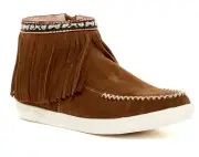 NEW MINNETONKA VIENNA ANKLE BOOTIES SUEDE BOOTS WOMENS 8 W/ FRINGE