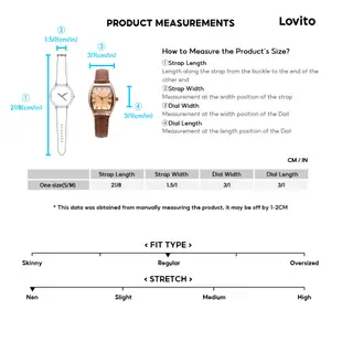 Lovito 女士休閒普通基本款石英手錶 L66AD056 (咖啡色/黑色)