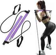 Pilates Bar, Pilates Exercise Resistance Band, Pilates bar kit with Resistance Band,Portable Pilates Stick,for Man Women Home Gym Bodybuilding Shaping Workout