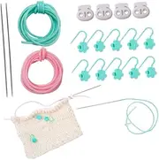 Stitch Stopper Knit Stiches Keeper with Stitch Markers Barber Cord Stitch Savers