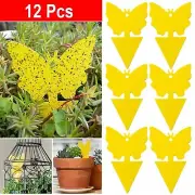 12PCS Strong Sticky Traps Insect Killer Plant Bug Fruit Fly Gnat Trap Paper Aus
