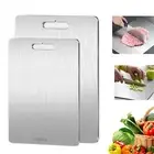 Easy to Clean Cutting Board Stainless Steel with Grip Handle for Kitchen Double