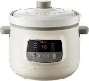 Bear Electric Stew Pot, 3L Ceramic Automatic Large-Capacity Slow Cookers, 7 Smart Menus, 9.5H Appointment & Keep Warm, for Household Stew Pot, Soup, Baby Porridge, Desserts (Chinese Panel)