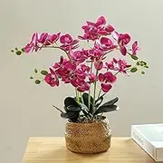Artificial Flowers with vase, Artificial Flowers in Vase, Fake Flowers Home Flower Arrangement, Balcony, Hallway, Garden, Bedroom, Living Room, Dining Table Decoration Flower A160 (L Purple)