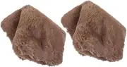 [Yardwe] Hand Warmer Pillow Hand Warmer Muff Fur Muff Hands Muff for Hands Hand Muffs Furry Plush Muff Hand Warmer Cold Hand Muff Plush Hugging Pillow Light Brown Faux