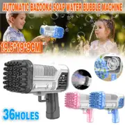 36 Holes Bubble Gun Automatic Gatling Soap Water Bubble Machine Outdoor Party AU