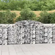 Arched Gabion Baskets 3 pcs 300x50x100/120 cm Galvanised Iron vidaXL