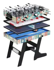 [UNBRANDED] Soccer Table Foldable Game Foosball Table Tennis Pool Hockey 4-in-1