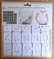NEW Momenta "Adhesive Stencils" for Use on Fabric: 1" White Alphabet/Numbers
