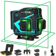 Self-leveling Laser Level - 3x360 Green Beam Horizontal Vertical 12 Cross Lin...