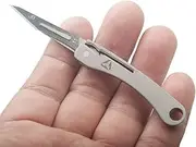 Titanium Alloy Daily Mini Pocket Folding Utility Knife with 10 Replaceable Quick Change Blades, Ultra Compact and Lightweigh