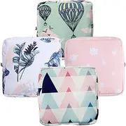 HAMPPLIES 4pcs Reusable Sanitary Napkin Storage Bag for Women Cotton Cloth Pouch for Menstrual Pads Tear Resistant Portable Travel Organizer for Outdoor Use and Everyday Carry