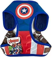 Marvel for Pets Comics Captain America Superhero Dog Harness for Medium Dogs | No Pull Dog Harness | Red, White and Blue No Escape Medium Dog Harness Captain America Costume in Size Medium (M)