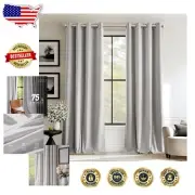 Luxury Light Gray Velvet Window Drapes - Thermal Insulated, Room Darkening 108