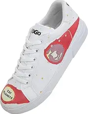 [DOGO] White Sneakers for Women - Handmade Women's Fashion Sneakers, Vegan Leather and Unique Design, Comfortable Shoes for Women, Ace Sneakers