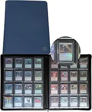 Rieton 16 Pocket Toploader Binder, Holds 640 Top Loaders, Toploader Binder with Sleeves for Cards 3'' x 4'' Toploaders - Blue