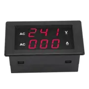 (Red Red)LED Digital Display AC 100~300V Voltmeter 0-100A Meter
