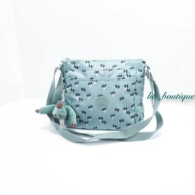 NWT Kipling KI0570 Moyelle Crossbody Small Bag Polyamide Fan Florals Blue Purple