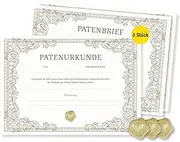 Frank Paperman® 3 x Godfather certificates and Godfather Letter for Godparents, Classic, Set of certificates for Christening, Godmother and Godmother, Baptism Letter Godchild