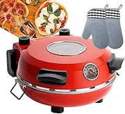 Electric Pizza Oven, Home Electric Pizza Oven,1200w Portable Non-Stick Pizza Stone with Multi-Level Temperature Control and 31cm Large Size for Pizza, Steak, Arabic Bread, Etc