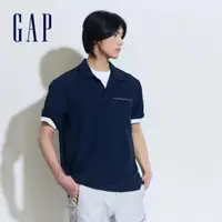 在飛比找momo購物網優惠-【GAP】男裝 短袖POLO衫-海軍藍(885511)