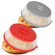 2 Pack Foldable Microwave Plate Cover Collapsible Splatter Cover Lid for Plates