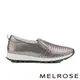 MELROSE 美樂斯 日常百搭編織造型全真皮厚底休閒鞋－古銅