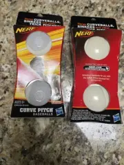 Lot 2- NERF Soft Curve Pitch Baseballs Throw Curveballs balls Total NEW