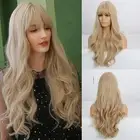 26 Inches Blonde Wig Long Wavy Wig Blonde Wigs with Bangs for Women Daily and...