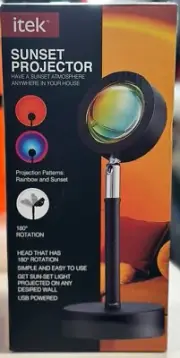 NIB Itek Sunset Projector Lamp Rainbow Projector Lamp USB Table Light LED