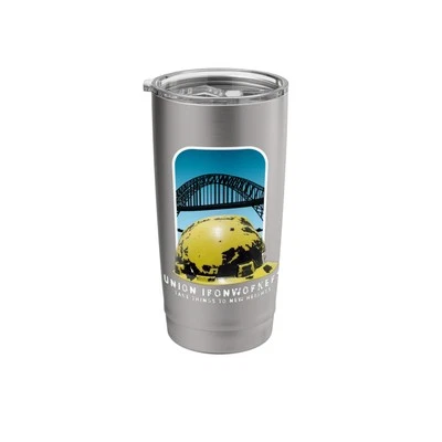 Union Ironworker Hard Hat Graphic Laborer Welder Present Stainless Steel Insu...
