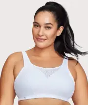 Glamorise Custom Control Wire-Free Sports Bra - White (Size 22F)